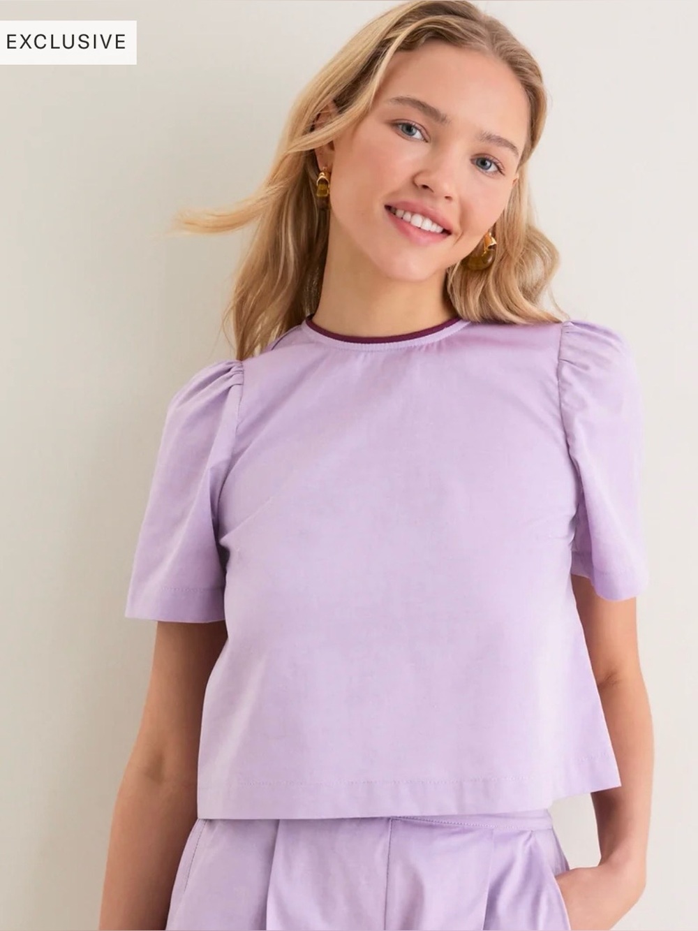BURU (Tuckernuck Exclusive)  Purple Oxford with Plum Piping Lee Top